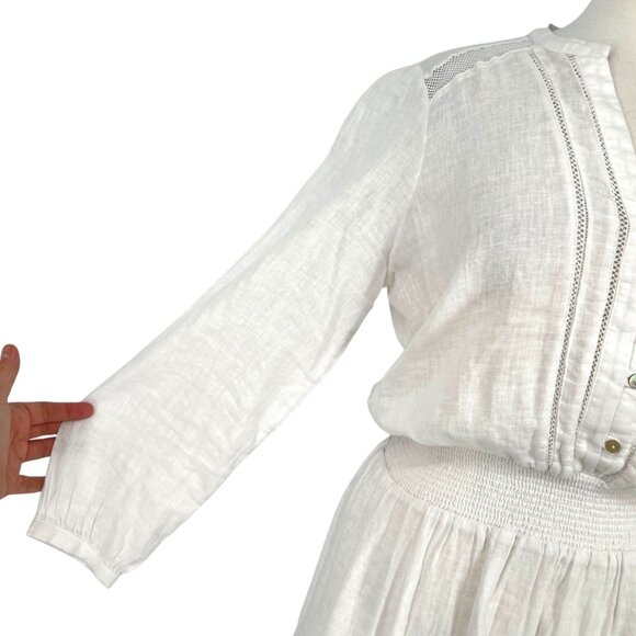 Rails Jasmine White Lace Detail Mini Dress Long Sleeve A-Line Size Small - Picture 3 of 16